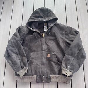 Carhartt J130 FRB Men’s Hooded Quilt Lined Zip Up Workwear Jacket Size XL